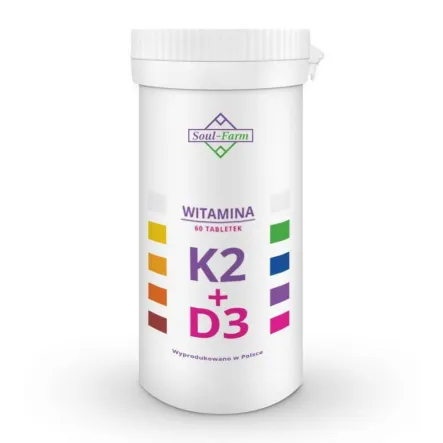 Witamina K2 Mk7 + D3 60 Tabletek - Soul Farm