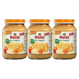 3 x Deser Dla Niemowląt Jabłko Banan Morela Bio Demeter 190 g - Holle