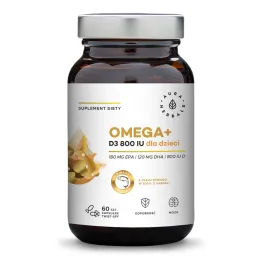 Omega + D3 800 IU dla Dzieci 60 Kapsułek Aura Herbals