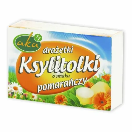 Drażetki Pudrowe Ksylitolki o Smaku Pomarańczowym 40 g Aka