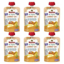 6 x Mus Owocowy z Warzywami Marchewkowy Kotek (Marchewka, Mango, Banan, Gruszka) Bio Demeter 100 g - Holle