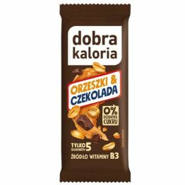 Baton Daktylowy Orzeszki & Czekolada Bez Dodatku Cukru 35 g - Dobra Kaloria