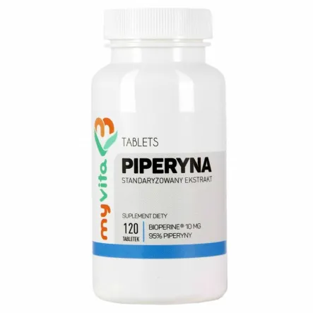 Piperyna 10 mg Bioperine 120 Tabletek - MyVita