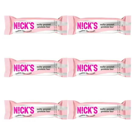 6 x Baton Proteinowy z Orzeszkami Ziemnymi w Mlecznej Czekoladzie 50 g - Nicks