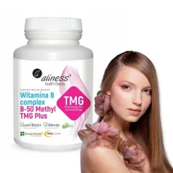 Witamina B Complex B-50 Methyl TMG Plus 100 Kapsułek Vege - Aliness