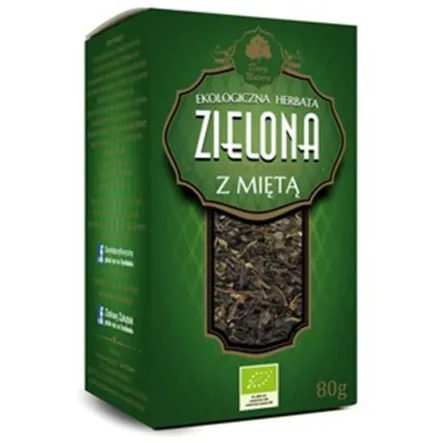 Herbata Zielona Z Miętą Liściasta Bio 80 g Dary Natury 