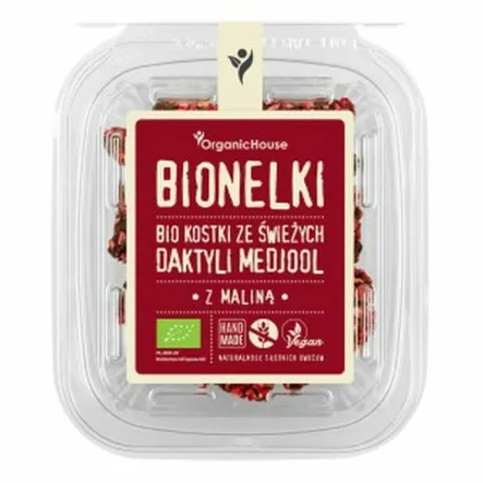 Daktyle z Malinami Bezglutenowe Bionelki Bio 80 g - OrganicHouse - Przecena Krótka Data Minimalnej Trwałości