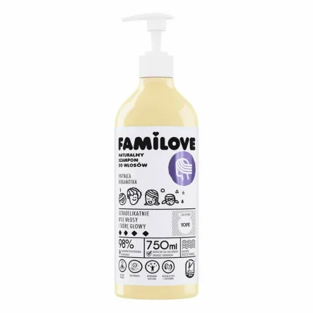 Naturalny Szampon do Włosów Dla Całej Rodziny KWITNĄCA BERGAMOTKA 750 ml - FAMILOVE