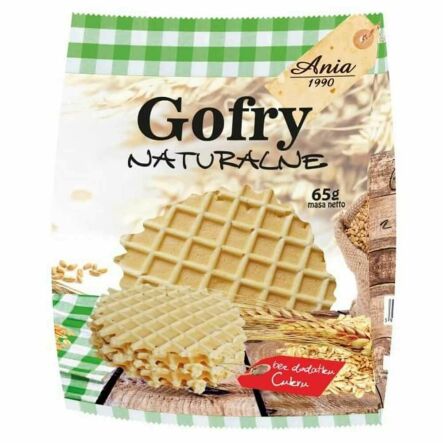 Gofry Naturalne Bez Dodatku Cukru 65 g - Ania - Przecena Krótka Data Minimalnej Trwałości