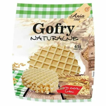 Gofry Naturalne Bez Dodatku Cukru 65 g - Ania - Przecena Krótka Data Minimalnej Trwałości