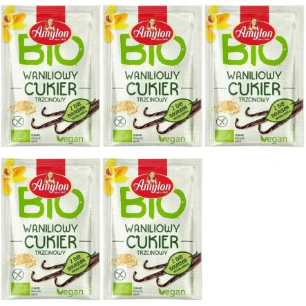 5 x Cukier Waniliowy Trzcinowy Bio 8 g - Amylon