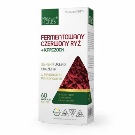Fermentowany Czerwony Ryż + Karczoch 60 Kapsułek - Medica Herbs