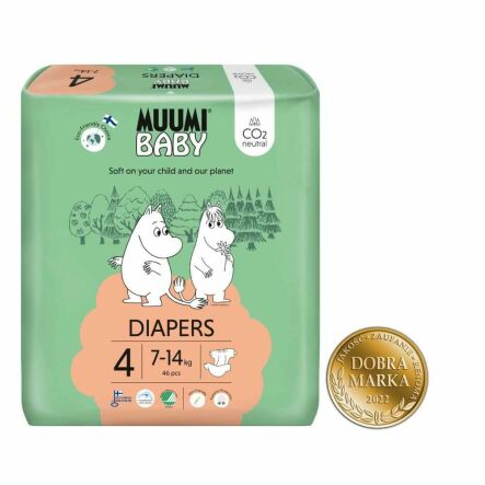 Pieluszki Jednorazowe 4 Diapers 7-14 kg 46 Sztuk - Muumi Baby