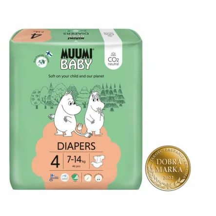 Pieluszki Jednorazowe 4 Diapers 7-14 kg 46 Sztuk - Muumi Baby 