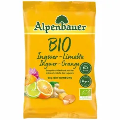 Cukierki z Nadzieniem o Smaku Imbir - Limonka i Imbir - Pomarańcza Bio 90 g - Alpenbauer
