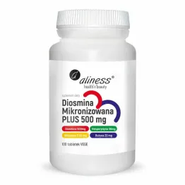 Diosmina Mikronizowana PLUS 500 mg 100 Tabletek Vege - Aliness