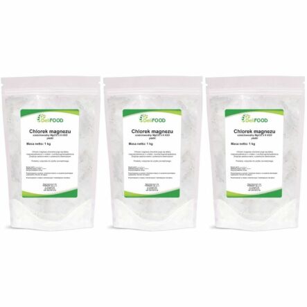 Zestaw 3 x Chlorek Magnezu Sześciowodny Płatki 1 kg - DeliFood