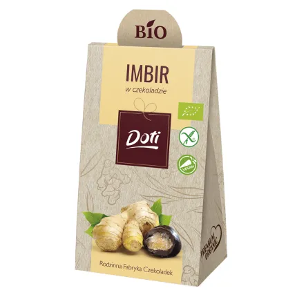Imbir w Czekoladzie Gorzkiej Bez Glutenu Bio 50 g Doti