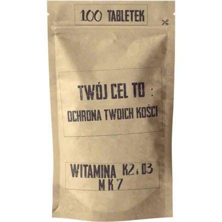 Witamina K2 MK7 + D3 100 Tabletek Twój Cel To: Ochrona Twoich Kości 101,4 g Simple Day