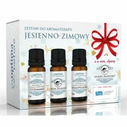 Zestaw Jesienno - Zimowy (Olejki Cytrynowy, Złodziei, Eukaliptusowy) 3x 10 ml - Optima Natura