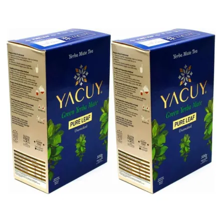 2 x Yerba Mate YACUY Pure Leaf  Unsmoked Vaccum 500 g