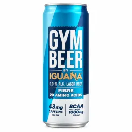 Piwo Bezalkoholowe Lager Gym Beer 0,0% z Błonnikiem i BCAA 330 ml - Iguana
