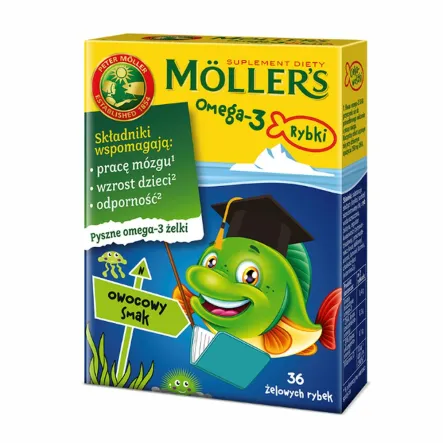 Moller's Omega 3 Rybki Owocowe 36 Sztuk - Orkla