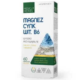 Magnez, Cynk, Witamina B6 60 Kapsułek - Medica Herbs