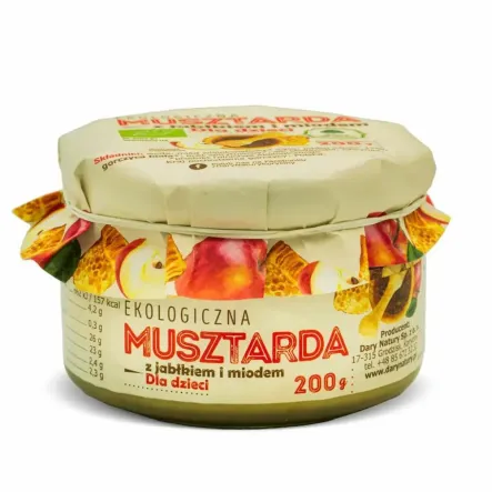 Musztarda z Jabłkiem i Miodem Dla Dzieci EKO 200 g - Dary natury
