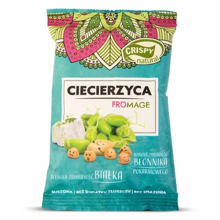 Ciecierzyca Suszona z Posypką Fromage ze Szczypiorkiem 25 g - Crispy Natural
