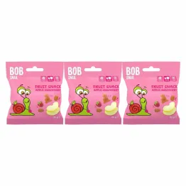 3 x Przekąska Jabłko Malina Bez Dodatku Cukru 20 g - Bod Snail