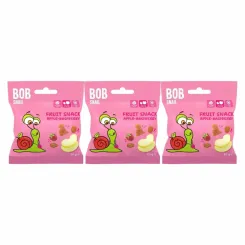 3 x Przekąska Jabłko Malina Bez Dodatku Cukru 20 g - Bod Snail