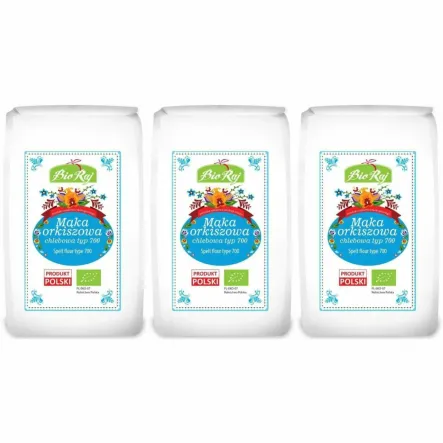 3 x Mąka Orkiszowa Chlebowa Typ 700 Bio 500 g - Bio Raj