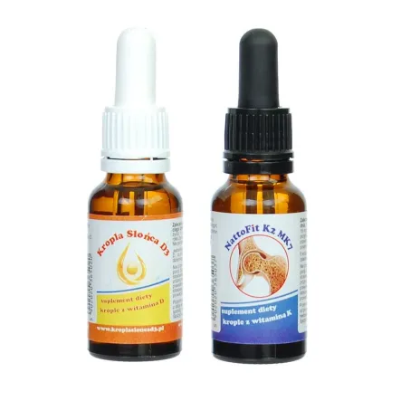 ZESTAW K2MK7 + D3 w Kroplach (NattoFit K2Mk7 20 ml + Kropla Słońca D3 20 ml) - Proved