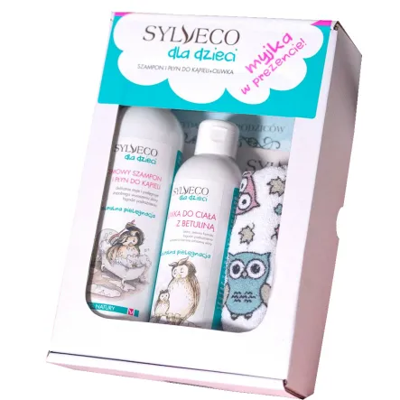 Zestaw dla Dzieci z Myjką (Szampon i Płyn do Kąpieli +Oliwka do Ciała) - Sylveco