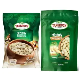 Orzechy Nerkowca 1 kg - Targroch + Migdały Blanszowane 1 kg - Targroch 