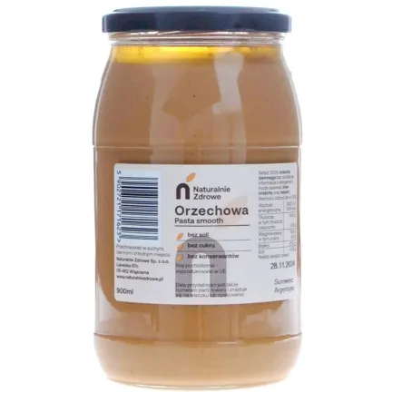 Pasta Orzechowa Smooth 900 ml - Naturalnie Zdrowe