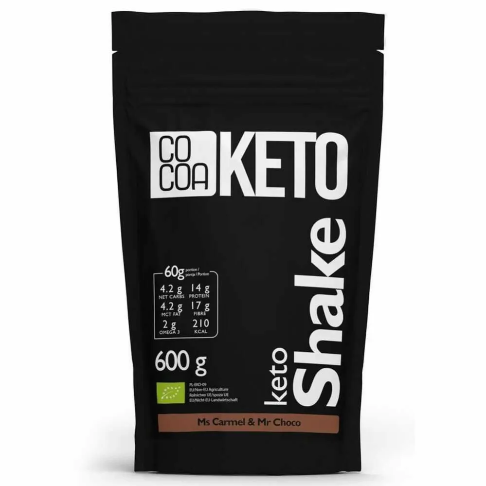 Shake z Olejem MCT o Smaku Karmel & Kakao KETO Bio 600 g - Cocoa - Przecena Krótka Data Minimalnej Trwałości