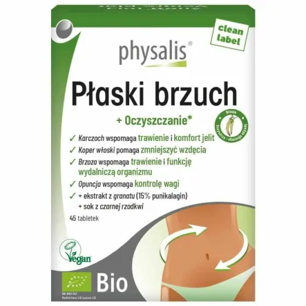 Płaski Brzuch + Oczyszczanie Bio 45 Tabletek - Physalis