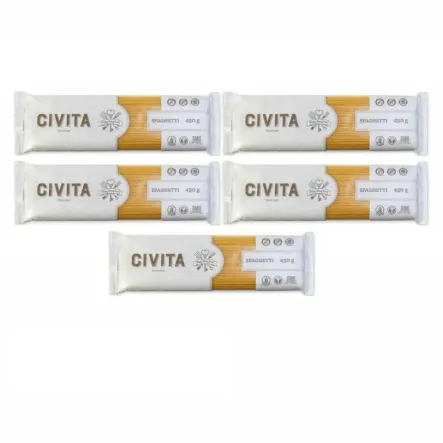 5 x Makaron Kukurydziany Spaghetti Bezglutenowy 450 g - Civita