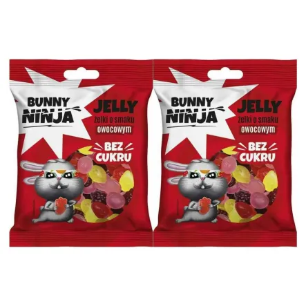 2 x KETO Żelki Bez Dodatku Cukru o Smaku Owocowym 75 g - Bunny Ninja