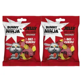 2 x KETO Żelki Bez Dodatku Cukru o Smaku Owocowym 75 g - Bunny Ninja