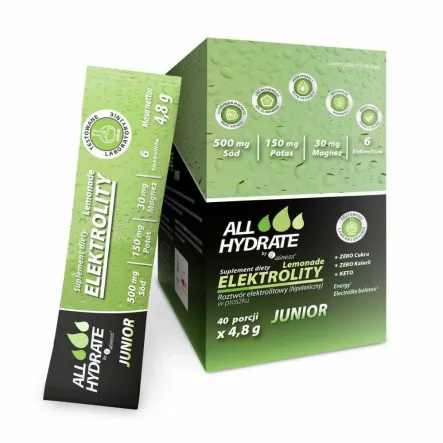 ALLHydrate Elektrolity JUNIOR Lemon 40 Saszetek - Aliness