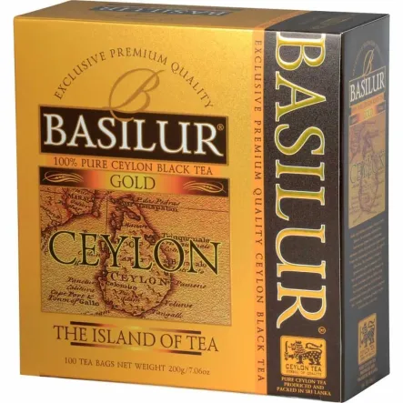Herbata Czarna GOLD CEYLON Bez Dodatków 100 Saszetek - Basilur
