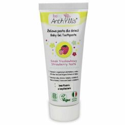 Żelowa Pasta do Zębów Dla Dzieci Bez Fluoru Truskawkowa 75 ml - Anthyllis