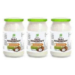 Zestaw 3 x Olej Kokosowy Rafinowany Bezzapachowy 900 ml - Intenson 