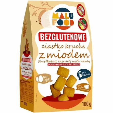 Ciastka Kruche z Miodem Bezglutenowe 100 g - Malu Food