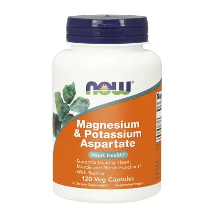 Magnesium Potassium Aspartate 120 Kapsułek Now - Wyprzedaż
