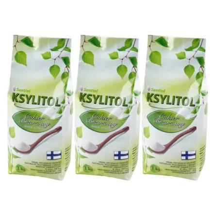 Zestaw 3 x Ksylitol C Krystaliczny 1 kg - Torebka - Santini 