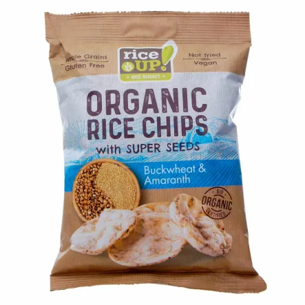 Chipsy Brązowy Ryż Gryka i Amarantus Bio 25 g Rice Up 